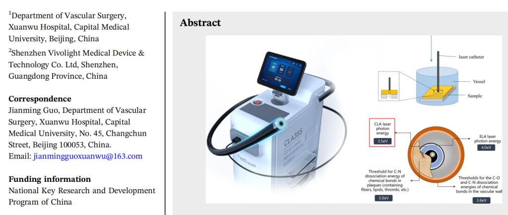 El láser frío de 355 nm abre con éxito vasos sanguíneos obstruidos: estudio in vitro del Hospital Xuanwu y Vivolight Medical